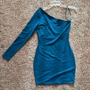 Susana Monaco Blue One-Shoulder Mini Dress